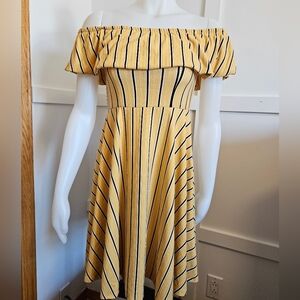 Striped Off-Shoulder Dress M